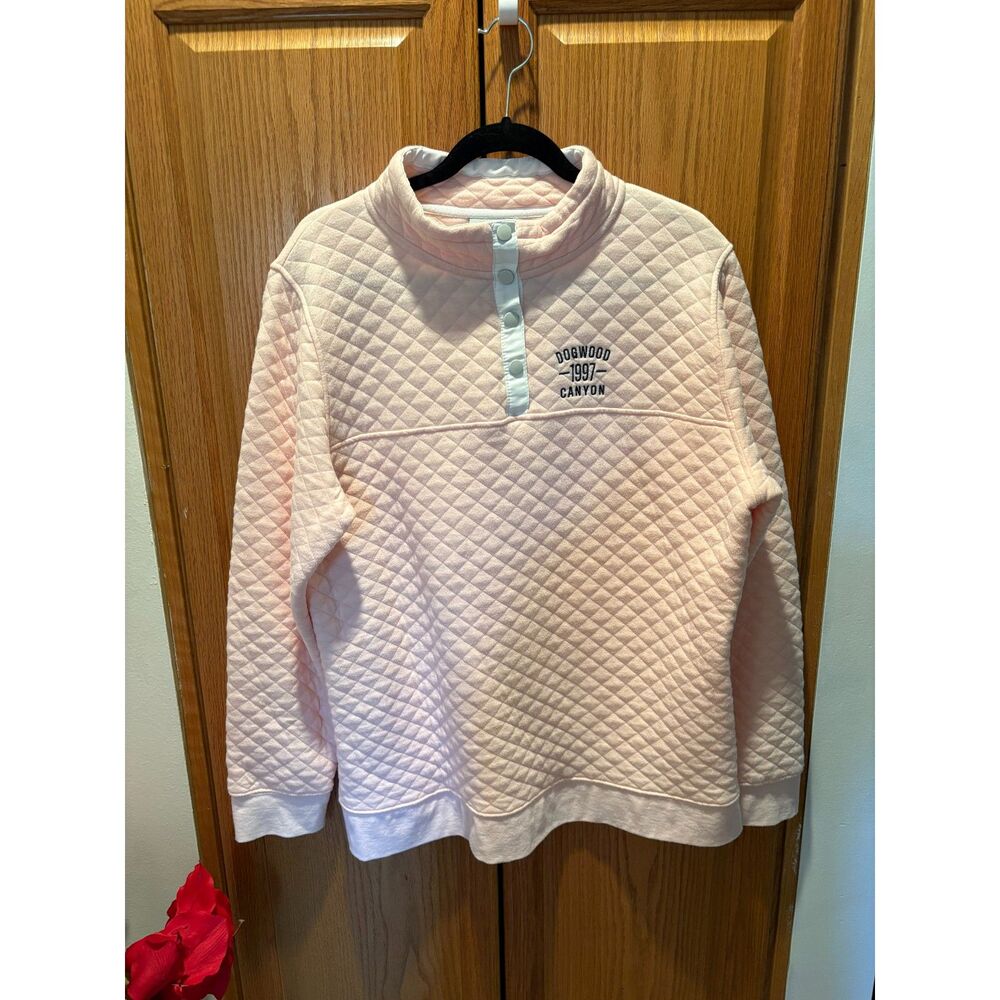 Women's Pink and White Top ā Size XL ā Cotton Blend ā Soft & Comfortable